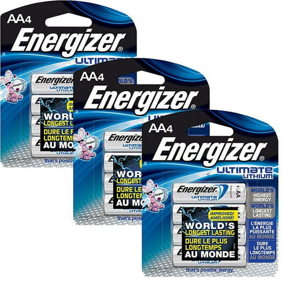 12 x Energizer AA Ultimate Lithium L91BP Batteries (3 x 4 Pk)