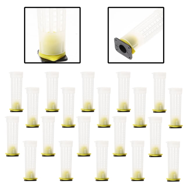 IFANLANDOR Beehive Accessories 20pcs Plastic Queen Cage Protectors Tube Protector For Honey Bee Cell