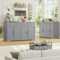 thumbnail image 5 of Homfa Farmhouse Buffet Cabinet with 4 Drawers and 4 Doors, 59" W Sideboard Buffet Storage Cabinet with Shelves, for Kitchen Living Room Bedroom, Gray, 5 of 7