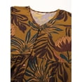 thumbnail image 6 of DressBerry Women’s Printed Rayon Crepe Top V Neck Elbow Sleeves Buttoned Front Waist Length Regular Wear Light Weighted Casual Summer Top, 6 of 7