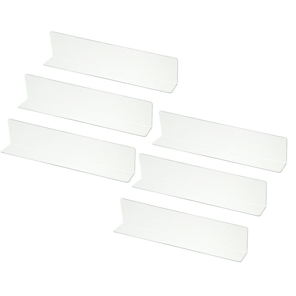 Uxcell 6 Pack Shelf Dividers for Closet Organization, 11x1.18x2.4" Acrylic Closets Separator Kitchen Cabinet Shelves Under Bed Blocker for Bedroom Kitchen Office, Clear
