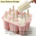 thumbnail image 7 of ChrumpTon Silicone Ice Pop Mold Set with 50 Sticks, 50 Bags & Brush, BPA Free Easy Release Ice Cream Molds for Homemade Treats,Pink, 7 of 7