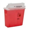Sharps Container SharpStarâ„¢ In-Roomâ„¢ 1-Piece 12-1/2 H X 5-1/2 D X 10-3/4 W Inch 5 Quart Translucent Red Horizontal Entry Lid