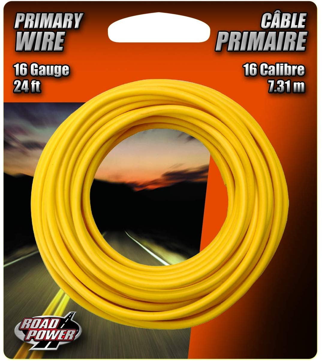 50Ft 16 Gauge AWG Primary Car Alarm Power Wire 12V Electronic Cable Yellow 