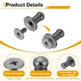 thumbnail image 3 of 30Pack 8mm Chicago Screws Round Head Button Leathercraft Rivets, Metallic Black, 3 of 7