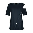 thumbnail image 6 of Womens Cold Shoulder Tops 2025 Summer Trendy Gradient/Solid Color Dressy Casual T-Shirts Crewneck Ladies Going Out Tunic Blouses, 6 of 6