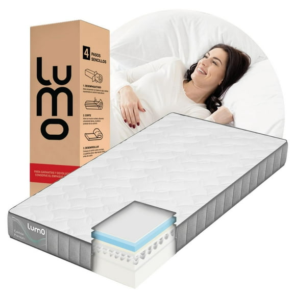 Colchon Individual 18 cm Premium Memory Foam Transpirable 7 Capas Espuma de Alta Densidad