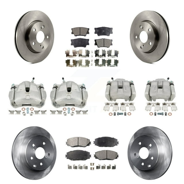 Transit Auto Front Rear Disc Brake Caliper Rotors and Ceramic Pads Kit (10Pc) for Car 2014-2015 Toyota RAV4 LE with Canada or U.S. Emissions Excluding Vehicles Manufactured In Japan KC8-100994T