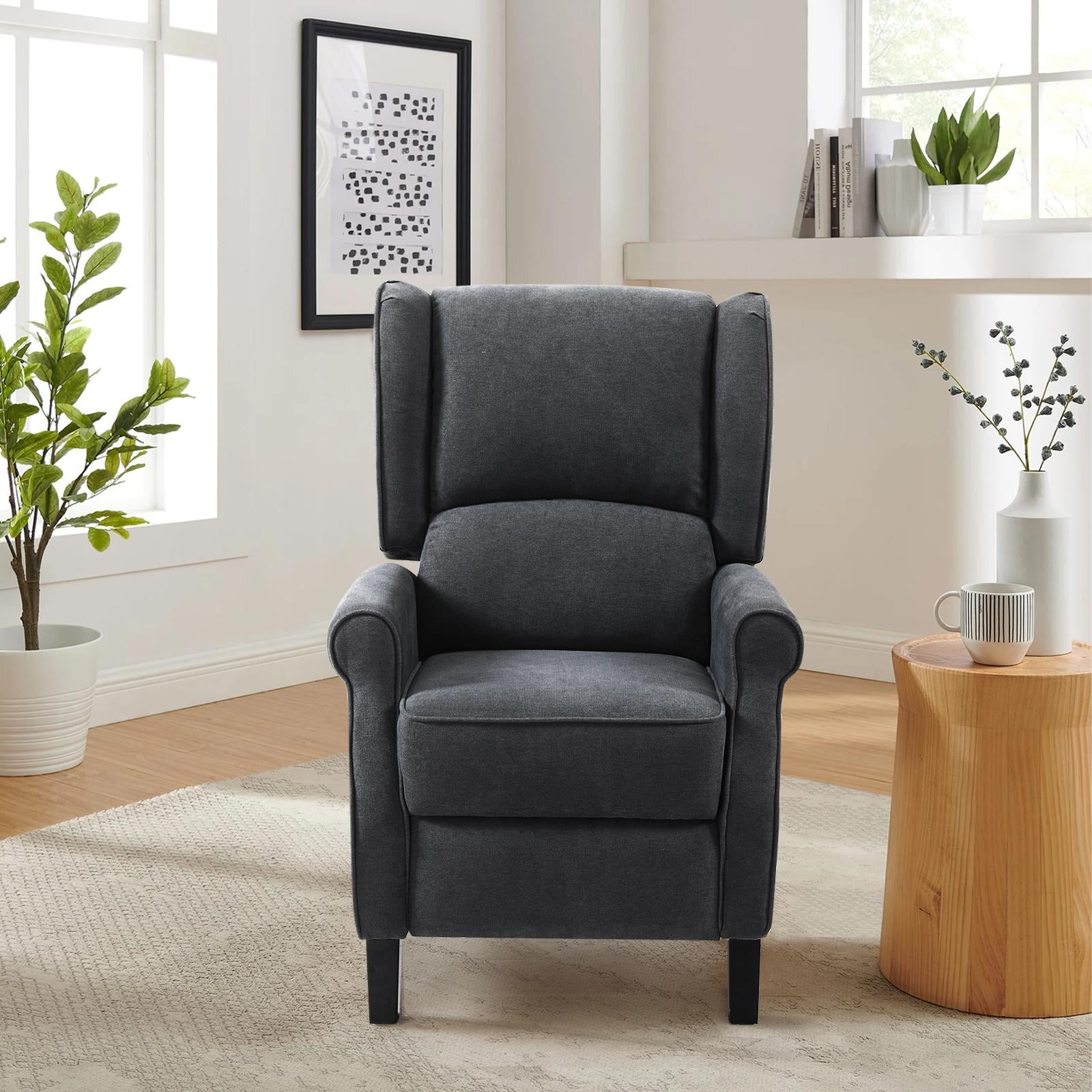 Recliner Chair Traditional Armchair Comfortable Push Manual Reclining