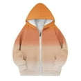 thumbnail image 2 of SonxaHe Big Girl's Hooded Jacket Fleece Zip Up Gradient Long Sleeve Jacket Lightweight Autumn Sweatshirt Orange,Sized 14-15, 2 of 4