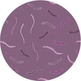 thumbnail image 1 of Ahgly Company Indoor Round Patterned Dark Raspberry Purple Novelty Area Rugs, 7' Round, 1 of 6