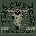 thumbnail image 2 of Junior's Yellowstone Cow Skull Dutton Ranch Est. 1886  Festival Muscle Graphic T-Shirt, 2 of 4