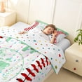thumbnail image 4 of Erosebridal Green Dripping Baseball Stitch & Batter Silhouette Graphic Twin Comforter Sets 3-Piece, Sport Graphic Bedding Set for Boys And Girls Kids,Breathable Home Decor, 4 of 6