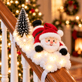 thumbnail image 3 of 2026 Christmas Santa’s Snowy Staircase Lighted Railing Decor with Soft Snowy Base and Cute Santa Figurine, for Farmhouse Living Room Stairwell Christmas Holiday Decor, 3 of 4