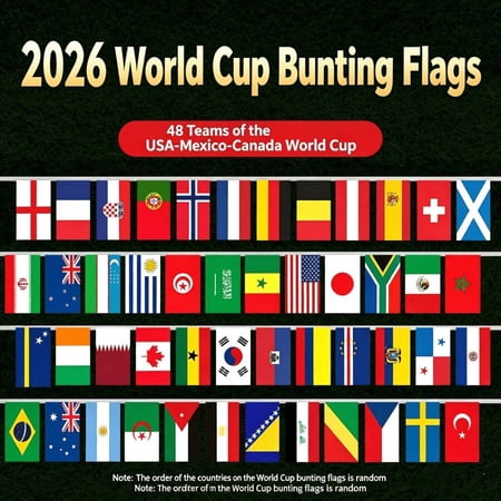 2026 World Cup & Cultural Festival Decorations, World Cup & Euro Cup Fans Decorative Flags, 200/48pcs National Flag Bunting, 44ft Flag Banners, Suitable For Theme Parties, Bars, Schools, Gardens, Spo