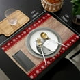 thumbnail image 6 of Christmas Gnome Placemats Set of 6 for Dining Table, Merry Christmas Gnome Snowflake Wood Grain Red Plaid Durable Washable Non-Slip Heat Insulation Place Mats for Christmas Parties BBQ Winter Holidays, 6 of 6