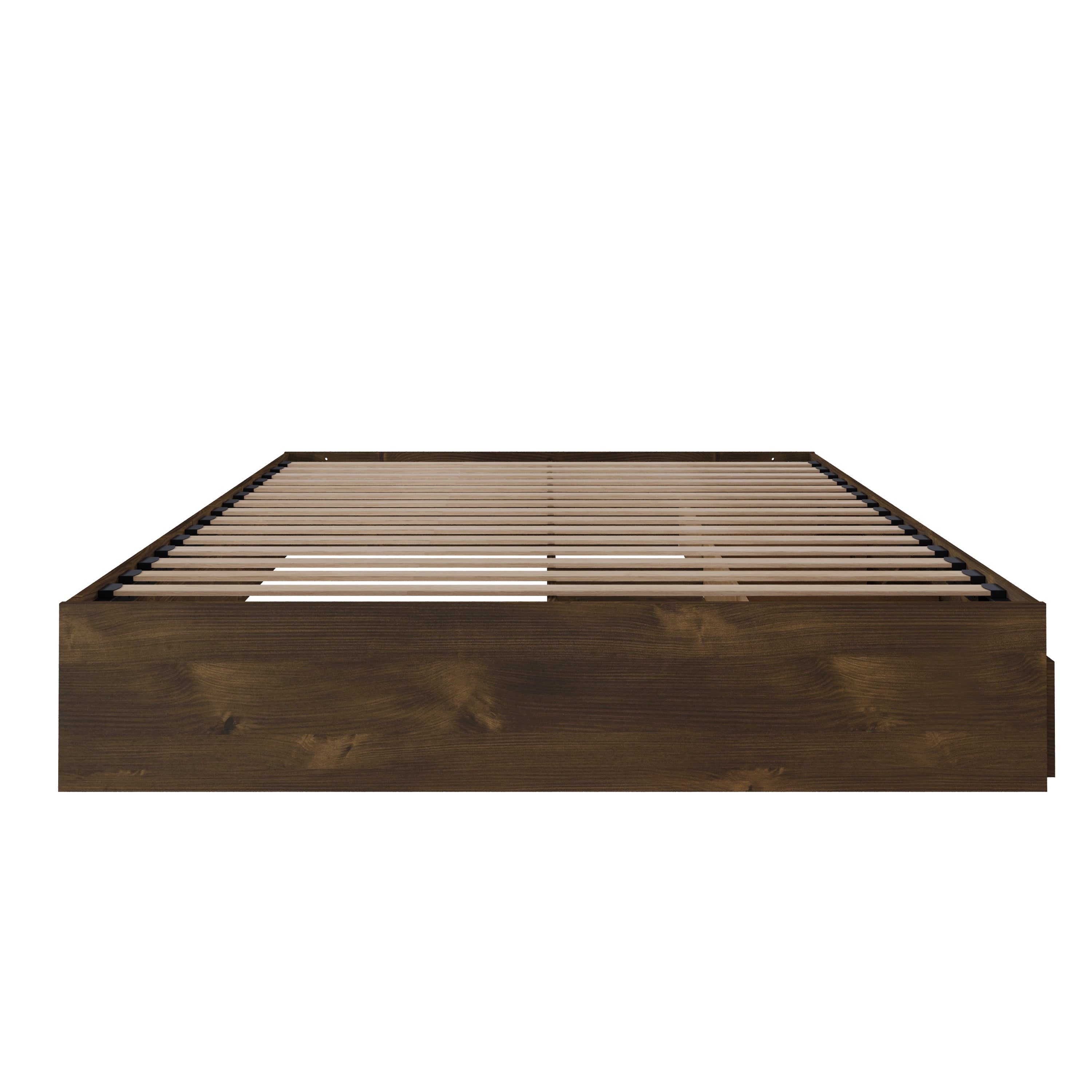 Nexera Full Size Storage Wood Bed Frame with 3 Drawers, Truffle