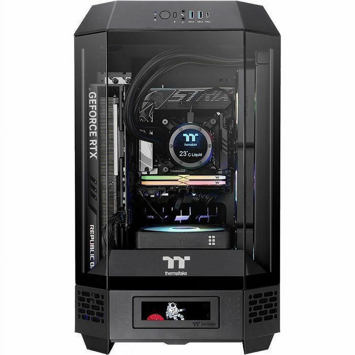 Thermaltake Tower 250 Black Mini-ITX Mini Tower 2x120mm CT Fans Included 360mm Radiator Support 360mm GPU Clearance Dual Chamber CA-1Z9-00S1WN-00