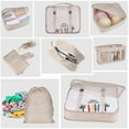 thumbnail image 4 of Minnieouse Bolsa de viaje de tela Oxford 8x, gran capacidad, resistente y duradera, fácil de empacar, Kit de accesorios de viaje Envolturas para manijas de equipaje Beige, 4 of 6
