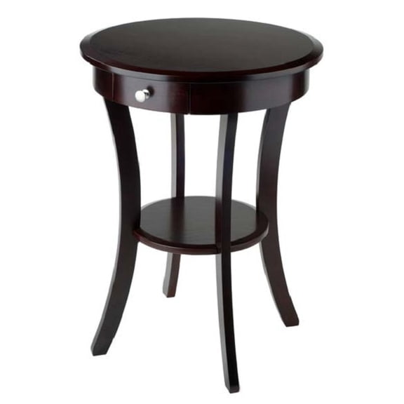 Contemporary Home Living 27” Cappuccino Brown Sasha Round Wooden Accent Table