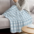 thumbnail image 3 of Blue Farmhouse Check Blanket Soft Cozy Warm Throw Blanket for Couch, Plush Fuzzy Flannel Blankets for Sofa, Buffalo Plaid Boho Vintage Rustic Bed Blankets Lightweight Gifts for Women, 50"x80", 3 of 9