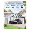 thumbnail image 2 of 20x20 ft Heavy Duty Carport, Metal Car Shelter with Sidewalls - Vehicle Protection for Cars, Trucks, Boats & RVs, 2 of 6