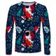 thumbnail image 1 of Blusa informal de manga larga con cuello redondo y estampado navideño para hombre Pompotops oipoqjl2431, 1 of 5