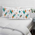 thumbnail image 5 of Boho Middle Century Pillow Covers 20x26 Inch Standard Size, Retro Orange Teal Grey Star Rhombus Decorative Pillowcase with Zipper, Microfiber Breathable Pillowcases for Sofa Bed Living Room, 5 of 9