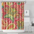 thumbnail image 2 of Retro Floral Paisley Curtain 72x84 Inches, Quick-Dry Polyester with Plastic Rings, Boho Colorful Artistic Pattern for Bathrooms, 2 of 5