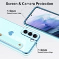 thumbnail image 5 of for Samsung Galaxy S21 5G Case with Strap Stand Love Hearts Design for Women Girl Men, Plating with Wristband Kickstand Camera Lens Protection Bumper for Galaxy S21 5G-Blue, 5 of 12