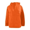 thumbnail image 4 of ZHOUCHANKIDS Women's Pullover Puffer Jacket Hooded Oversized Lightweight Quilted Jacket Winter Warm Padded Coat Orange S, 4 of 5