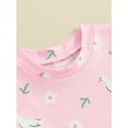 thumbnail image 4 of Suealasg Kids Toddler Girl Clothes 1T 2T 3T 4T Short Sleeve Floral Print T-shirt +Shorts Set Baby Girl 2Pcs Summer Casual Outfits, 4 of 7