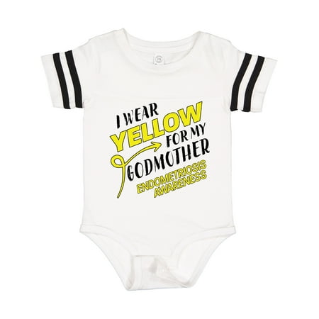 

Inktastic I Wear Yellow for My Godmother- Endometriosis Awareness Gift Baby Boy or Baby Girl Bodysuit