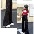 thumbnail image 6 of YunPes Teen Girls Flare Jeans High Waist Bell Bottom Pants Distressed Butterfly Patchwork Jeans Casual Cute Applique Denim Leggings, 6 of 7