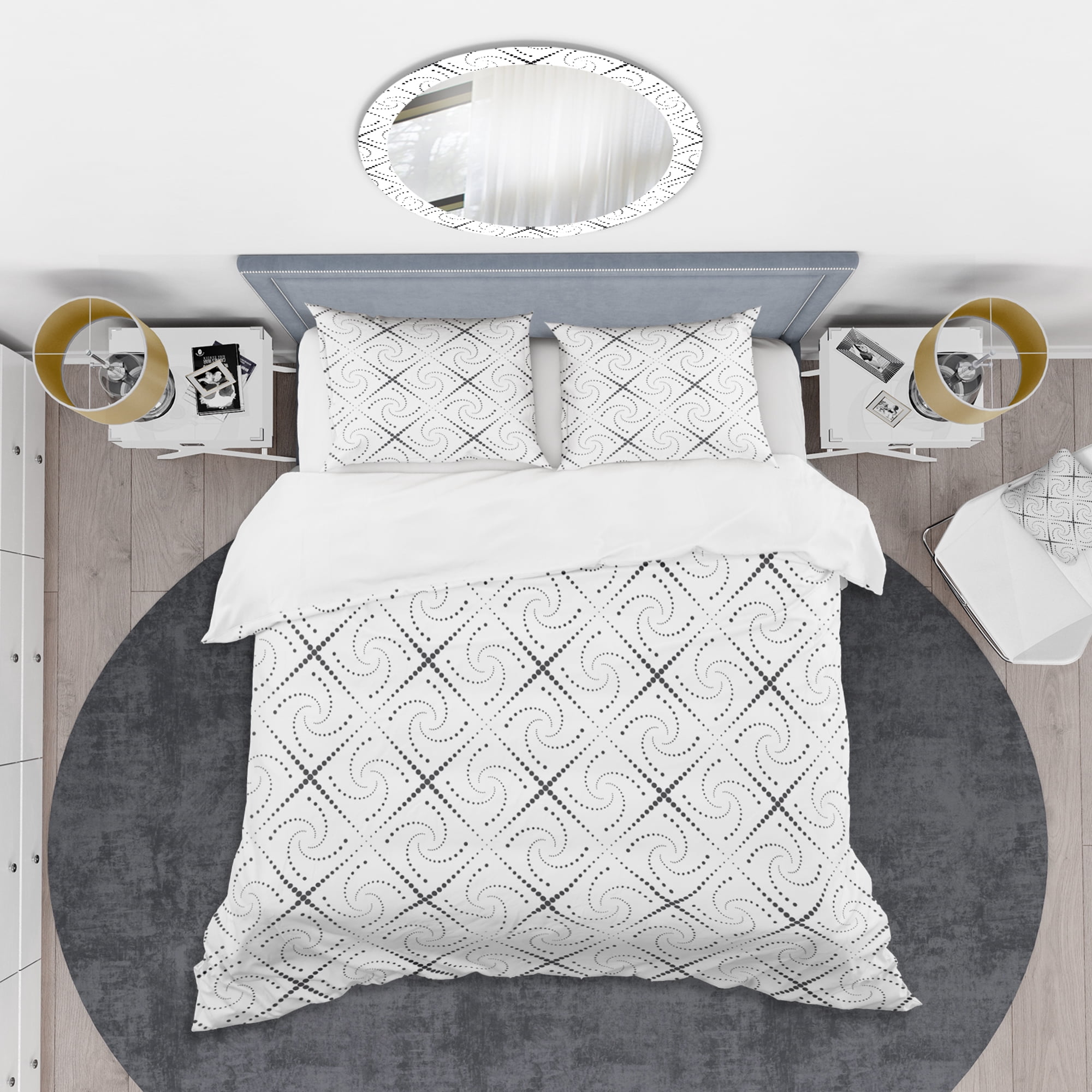 Designart 'Retro Geometrical Abstract Minimal Pattern III' Mid-Century Modern Duvet Cover Set