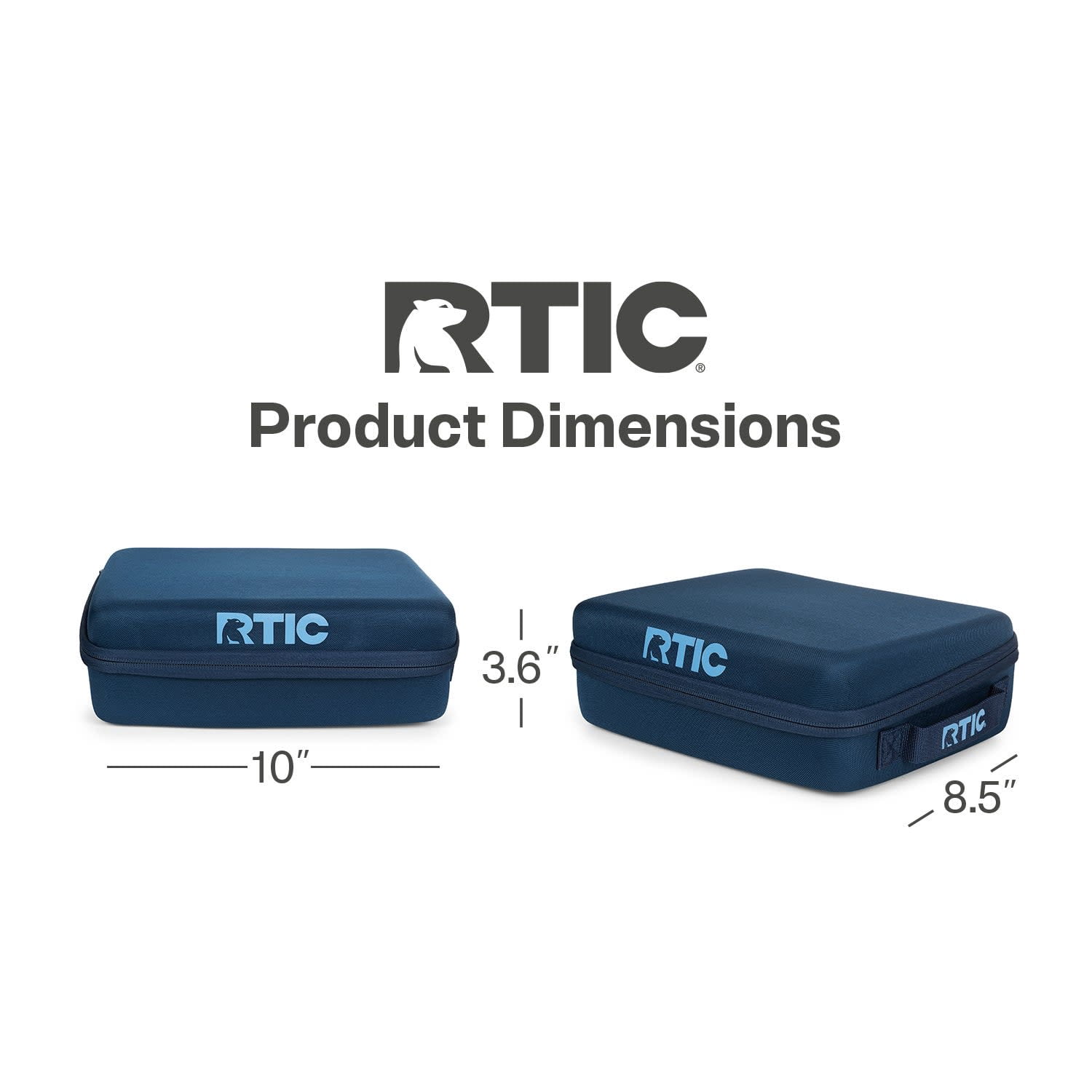 RTIC Day Packer Lunch Box, Insulated Lunch Container, Zipper Closure, Waterproof Fabric Navy & Denim