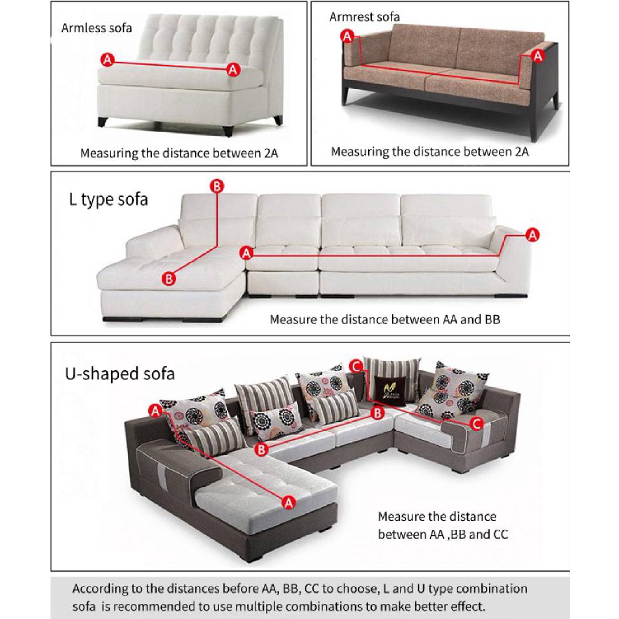 Hurrise Stretch 1 2 3 4 Seats Sofa Cover Slipcover 1 Piece Fabric