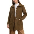 thumbnail image 4 of INSPIRE CHIC Women's Winter Overcoat Mid-Length Notch Lapel Single-Breasted Peacoat L Brown, 4 of 6