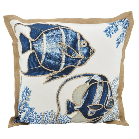Saro Go Fish Down Filled Throw Pillow Walmart Com