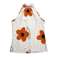 thumbnail image 4 of Fshinging Women's Floral Print Halter Neck Tank Top Casual Sleeveless Blouse Light Yellow L, 4 of 4