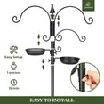 thumbnail image 5 of Kingsyard Bird Feeding Station Kit, 85" Bird Feeder Pole with 5-Prong Base, Bird Feeder Stand for Outdoors Hanging Bird Feeders, Upgraded in Stability, Black, 5 of 7