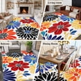 thumbnail image 6 of 5x7 Area Rugs, Ethnic Spring Floral Non-Skid Rubber Backing Large Rectangle Rugs - Living Room Bedroom Home Office, Summer Colorful Botanical Indoor Floor Mat Carpets Washable Rug, 6 of 9
