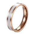 thumbnail image 5 of Titanium Steel Ring Female Personality 18 Rose Gold Plated Ring, 5 of 17