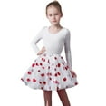 thumbnail image 3 of Toddler Girls Heart Print Mesh Ballet Tutu Skirt – Carnival Valentine’s Festive Skirts Dancing Performance Tutu Skirt for Ages 3-14, 3 of 3