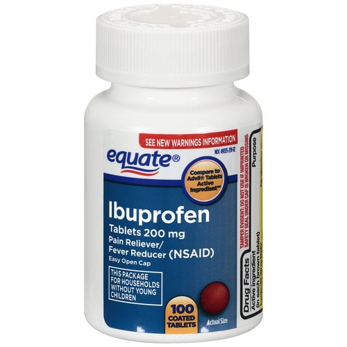 Equate Ibuprofen Tablets with Easy Open Cap, 200mg   100ct