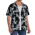 thumbnail image 2 of Goofa Flower Printed Men's Casual Short-sleeved Shirt,Lightweight Breathable Button-down,Summer Casual men's top,Versatile Fashion shirt-Medium, 2 of 7