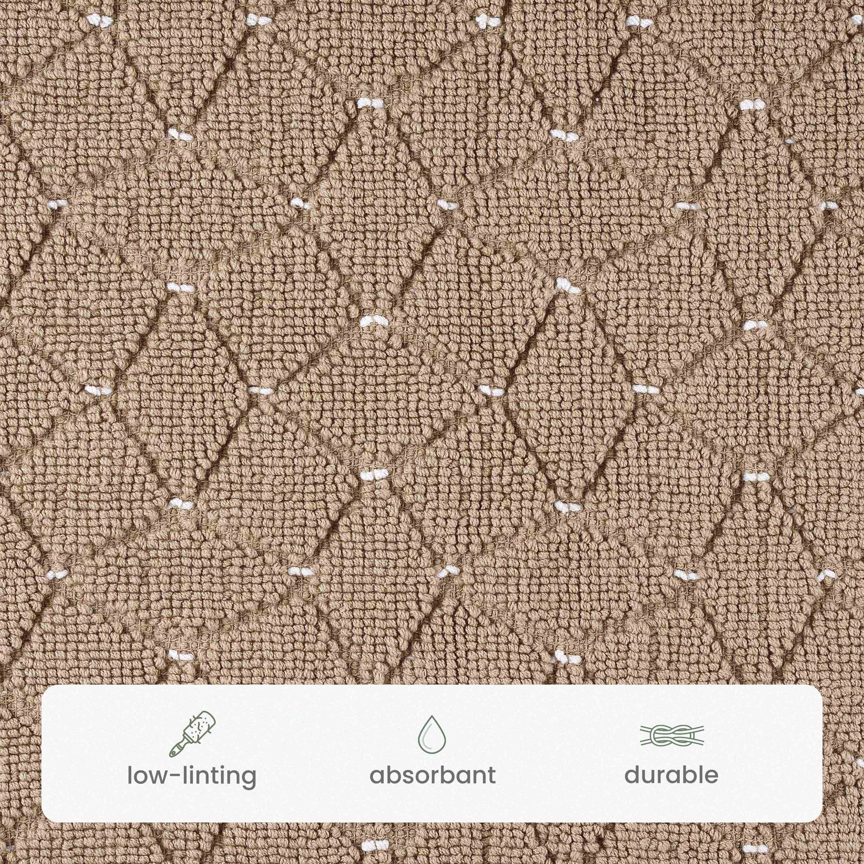 Martex Restore Geometric Cotton Bath Rug, 20" x 32", Taupe