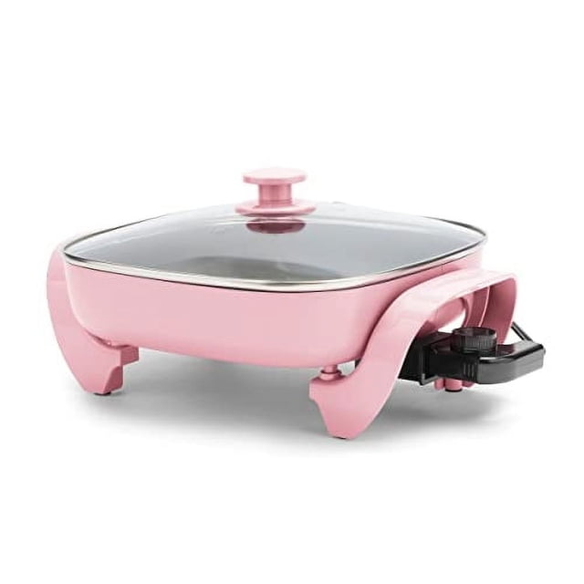 Sartén eléctrica GreenLife Healthy de cerámica antiadherente de 5 litros, color rosa