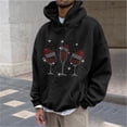 thumbnail image 1 of Sudadera con capucha para hombre, estilo casual, con cuello redondo, estampado, manga larga, blusa de poliéster, 1 of 5