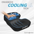 thumbnail image 2 of Gel injected seat cushion - ergonomic cushion for office chairs, tailbone pressure cushion, sciatica tailbone support, memory foam seat for use in cars, desks or gaming chairs, black, 2 of 4